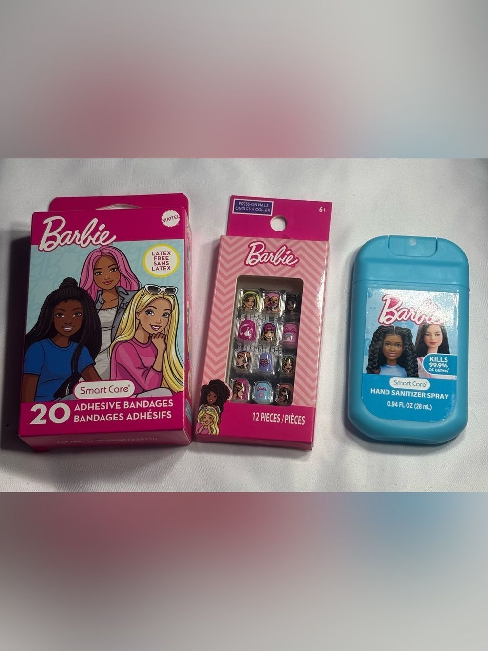 3 New Barbie Bundle Travel Antiseptic Gel Case in Bright Blue